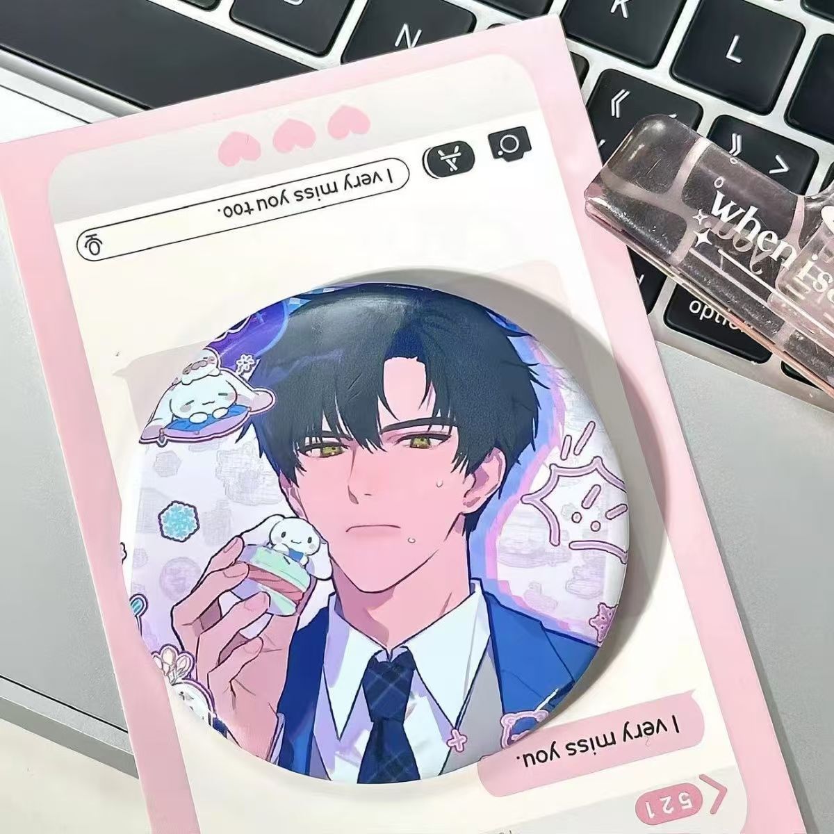 Love & Deep Space x Sanrio Badge and Notebook Set - Cute Collaboration