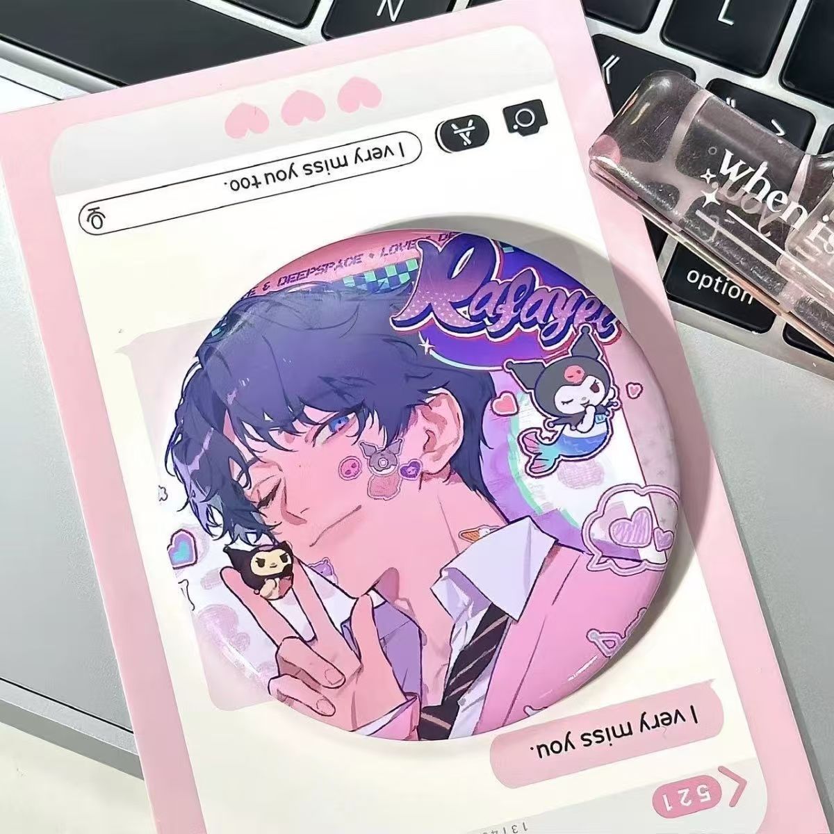 Love & Deep Space x Sanrio Badge and Notebook Set - Cute Collaboration