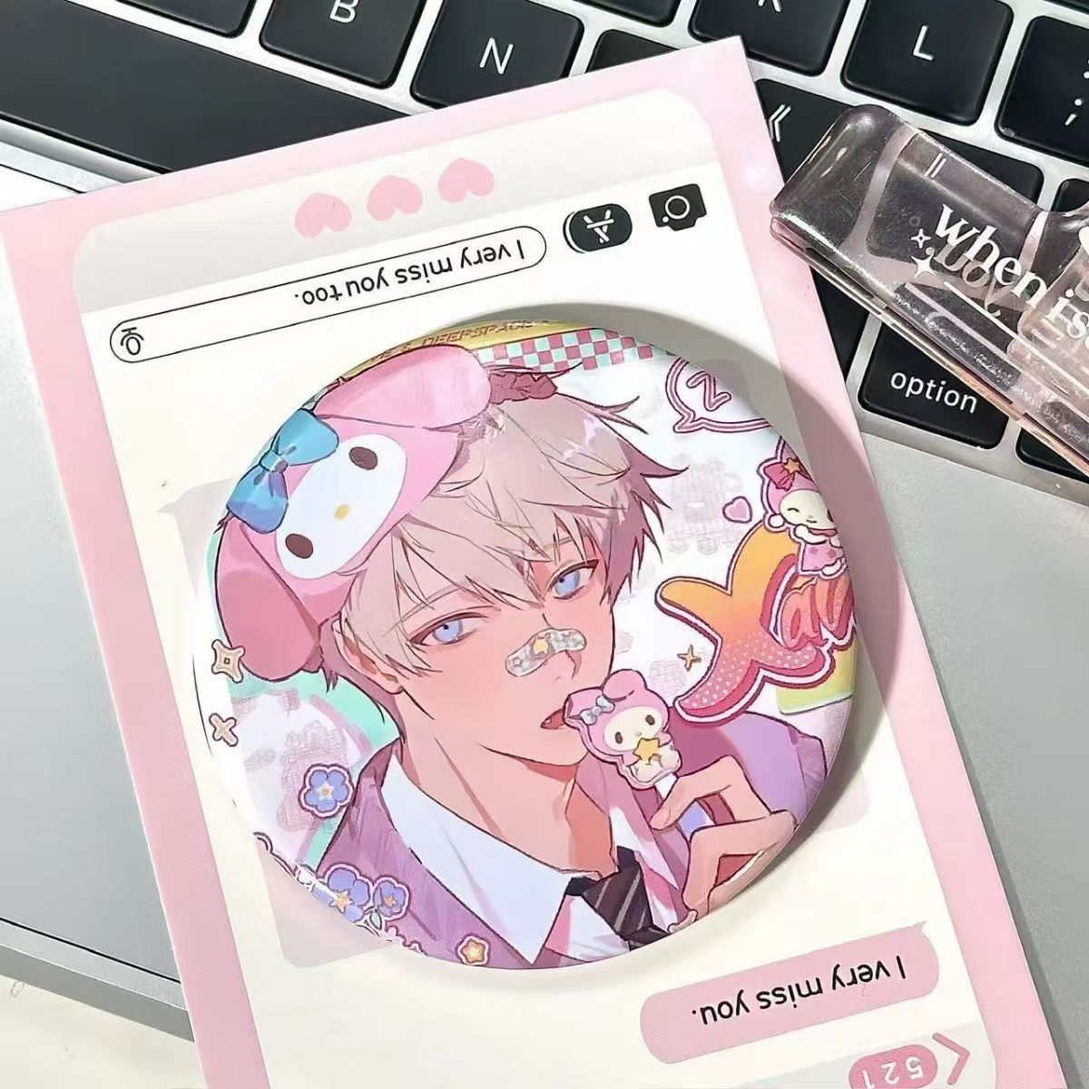 Love & Deep Space x Sanrio Badge and Notebook Set - Cute Collaboration