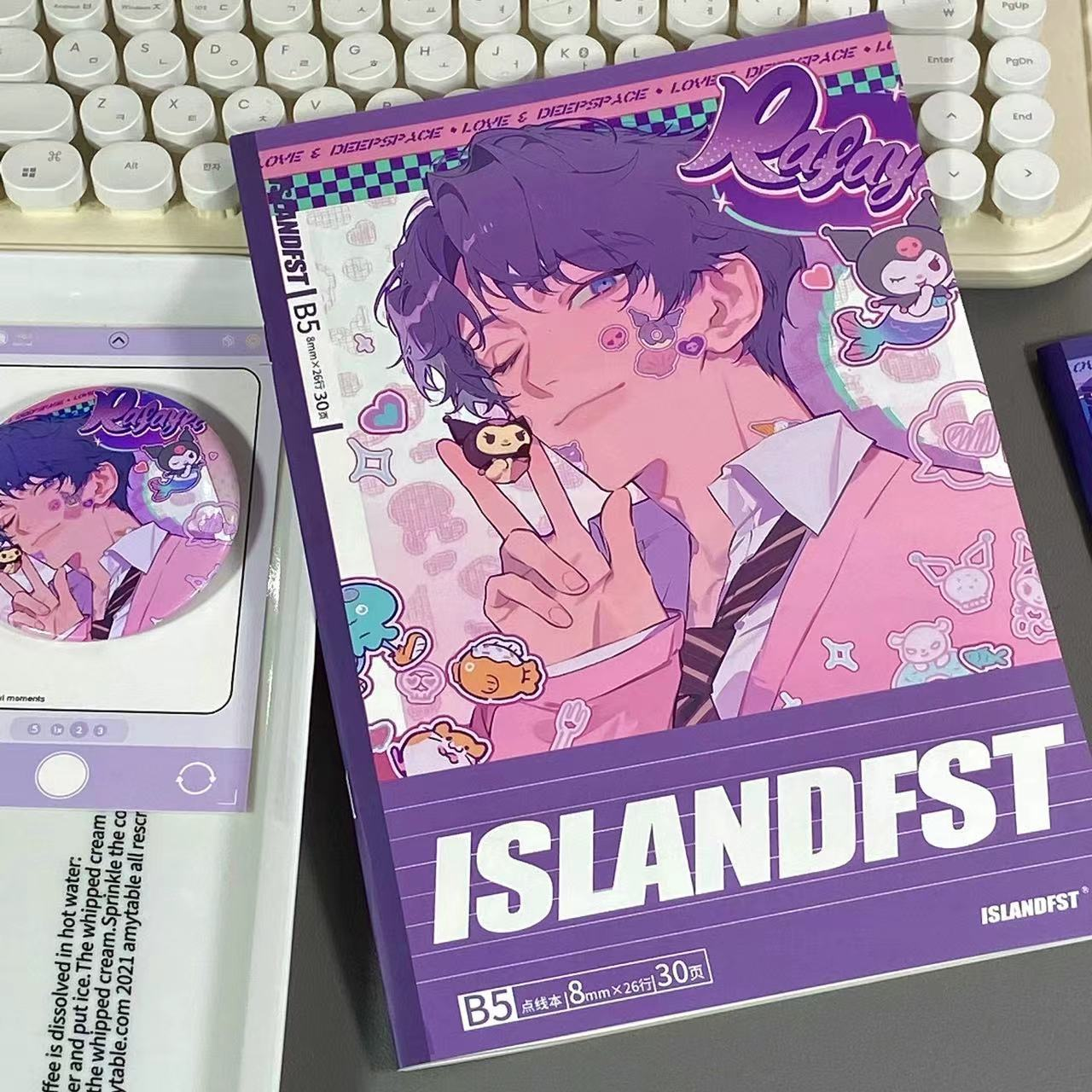 Love & Deep Space x Sanrio Badge and Notebook Set - Cute Collaboration