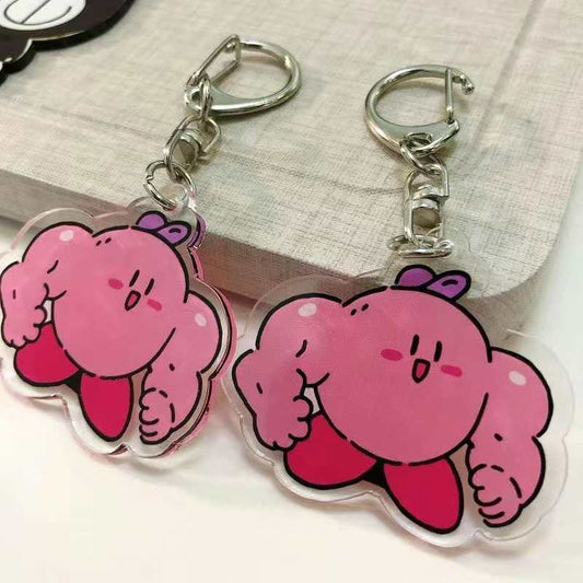 Cute Muscle Kirby Keychain