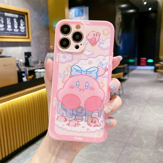 Cute Rainbow clouds Kirby Phone Case For iPhone 15/14/13/12/11 Pro