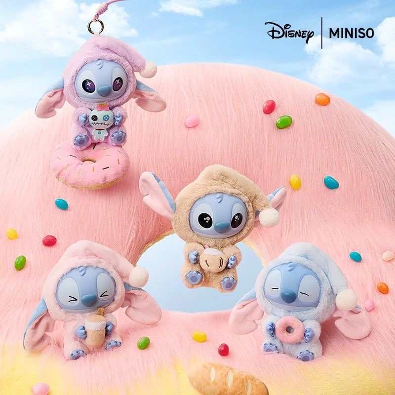 MINISO Official | Miniso× Disney Stitch Blind Box – Sleepy But Still Eating Soft Vinyl Plush Toy