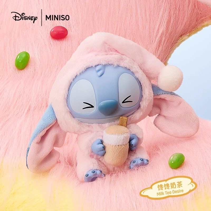 MINISO Official | Miniso× Disney Stitch Blind Box – Sleepy But Still Eating Soft Vinyl Plush Toy