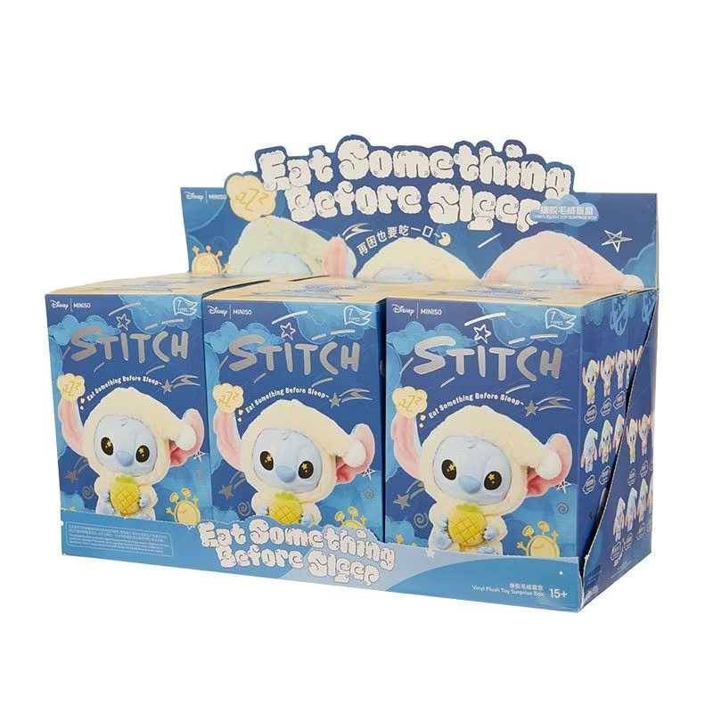 MINISO Official | Miniso× Disney Stitch Blind Box – Sleepy But Still Eating Soft Vinyl Plush Toy
