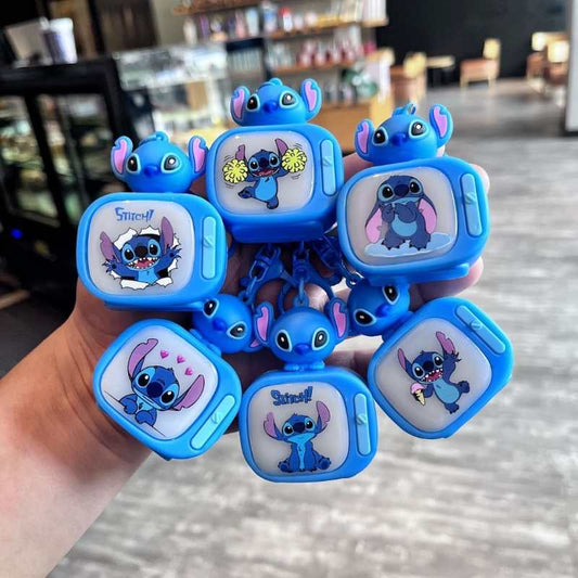 Luminous Stitch TV Keychain – Cute Bag Charm & Car Key Ring