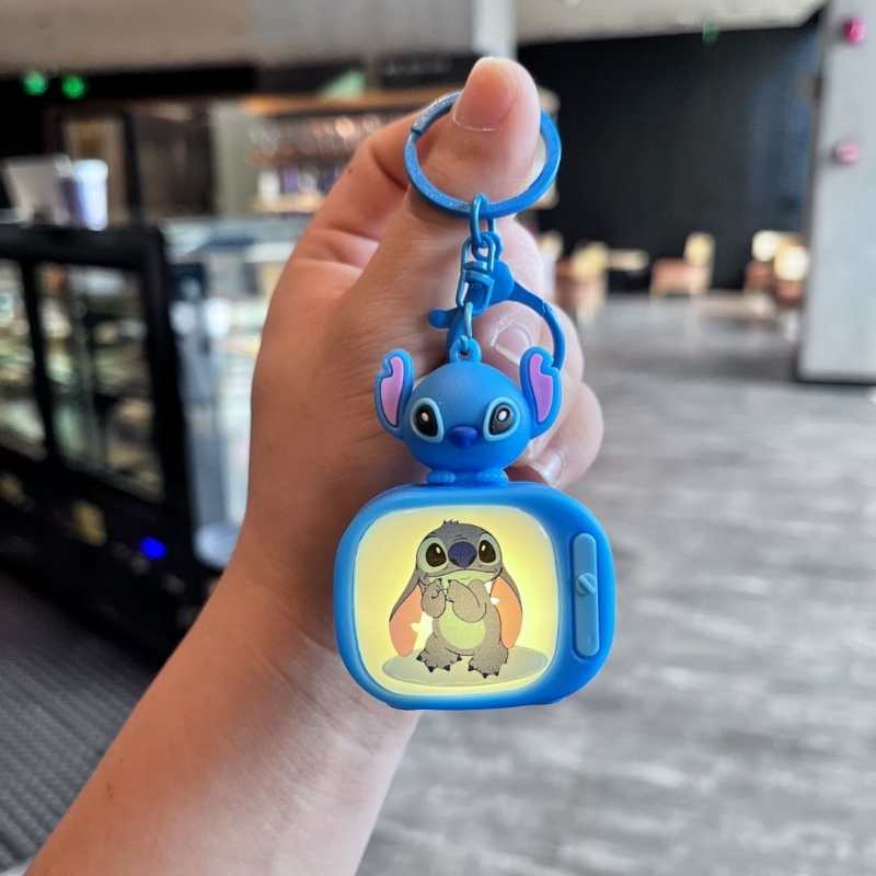 Luminous Stitch TV Keychain – Cute Bag Charm & Car Key Ring