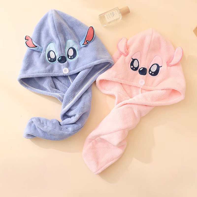 Disney Stitch Quick-Dry Hair Towel Cap – Ultra Absorbent & Embroidered Cartoon Design