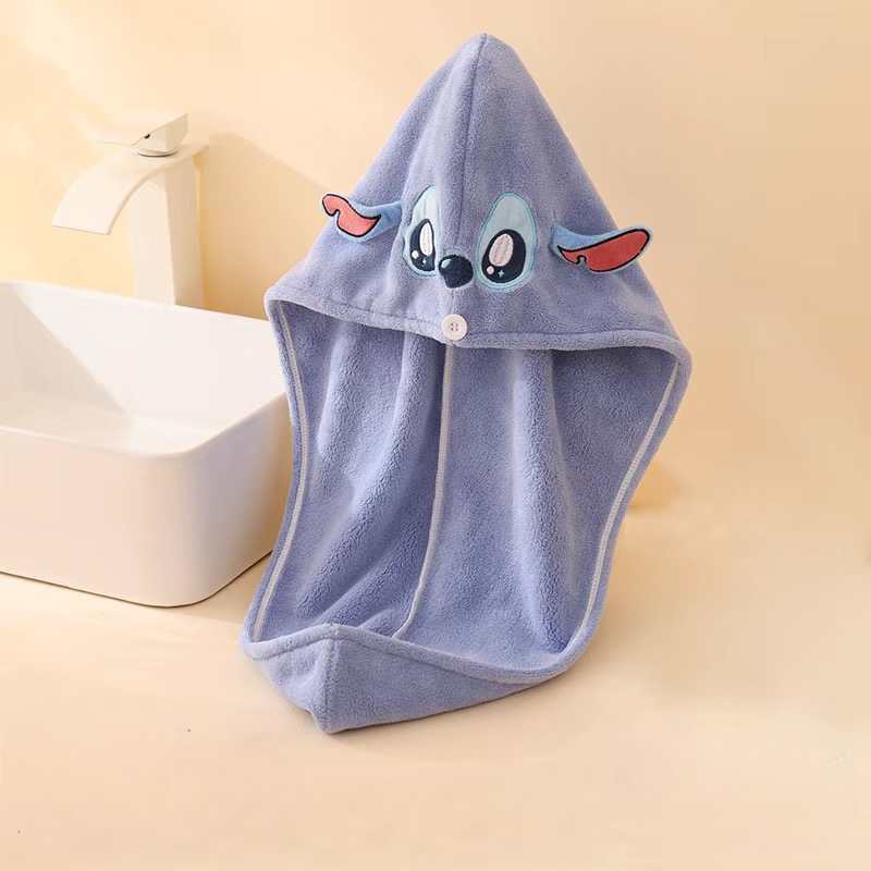 Disney Stitch Quick-Dry Hair Towel Cap – Ultra Absorbent & Embroidered Cartoon Design