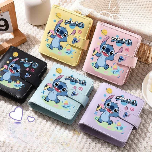 Stitch Card Binder with Sleeves – K-pop Photo Card Holder Album, Cute Cartoon Mini Card Collecting Book for Students and Fans