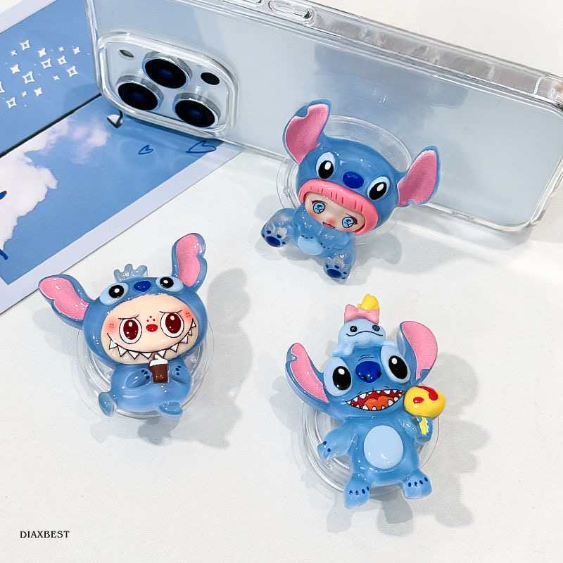 Stitch Phone Grip Stand – Expandable & Rotatable Adhesive Pop Socket for Phone Cases