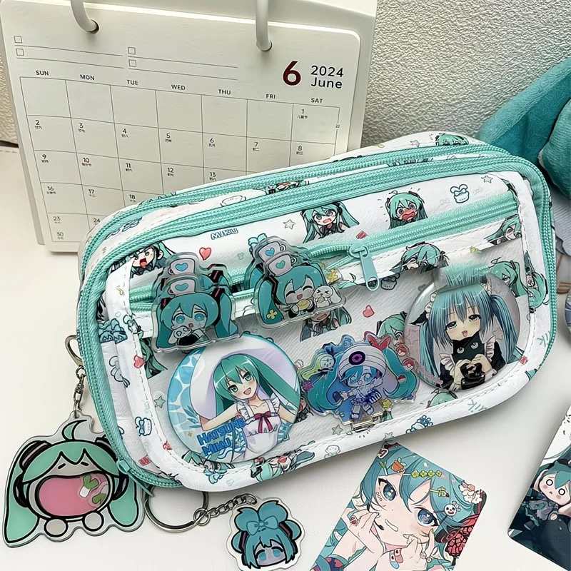 Miku Hatsune Pencil Case – Multifunctional Cute School Stationery Bag for Teens