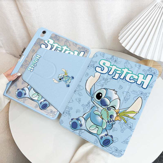 720° Rotating Acrylic iPad Case – Stitch Design | Air 6/5, Mini 7, Pro, 10.2" 9th/10th Gen