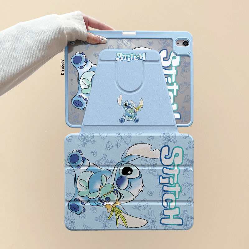 720° Rotating Acrylic iPad Case – Stitch Design | Air 6/5, Mini 7, Pro, 10.2" 9th/10th Gen