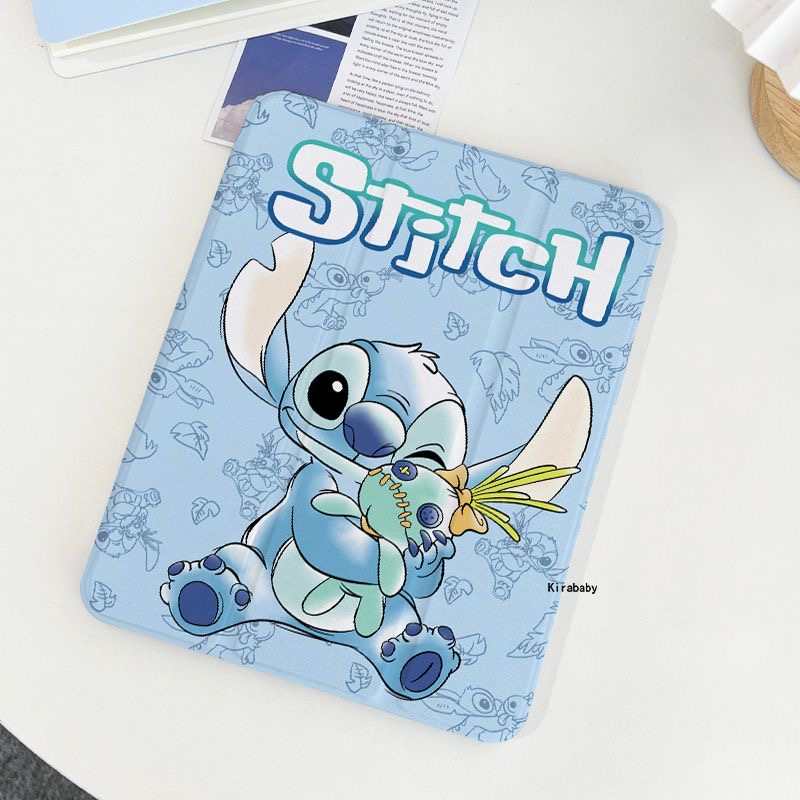720° Rotating Acrylic iPad Case – Stitch Design | Air 6/5, Mini 7, Pro, 10.2" 9th/10th Gen