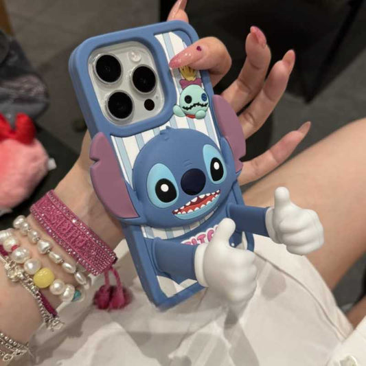 Creative Cartoon Stitch Thumbs-Up iPhone Case | For iPhone 16/15/14/13 Pro