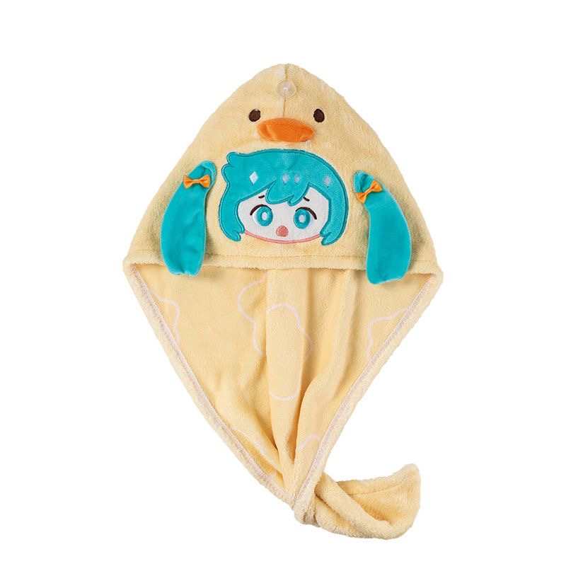 Hatsune Miku Anime Hair Drying Cap – Super Absorbent Bath Hat & Sleepover Pajama Accessory