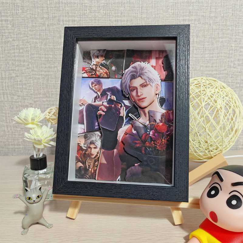 Love and Deepspace 3D Layered Diorama Gift – 8-Layer Handmade Display with Sylus, Xavier, Rafayel, Zayn, Caleb