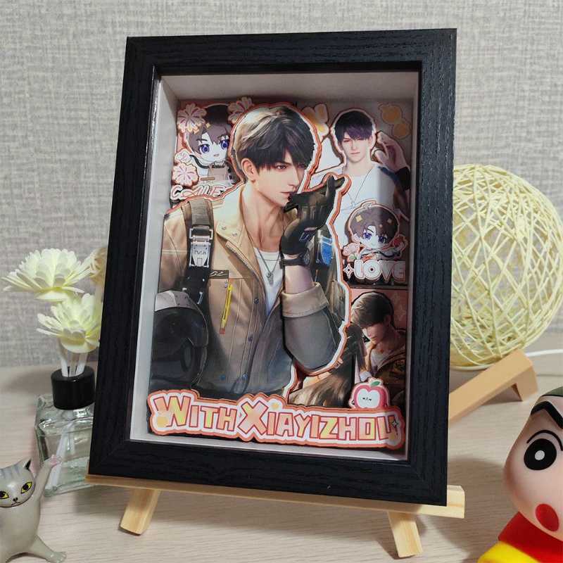 Love and Deepspace 3D Layered Diorama Gift – 8-Layer Handmade Display with Sylus, Xavier, Rafayel, Zayn, Caleb