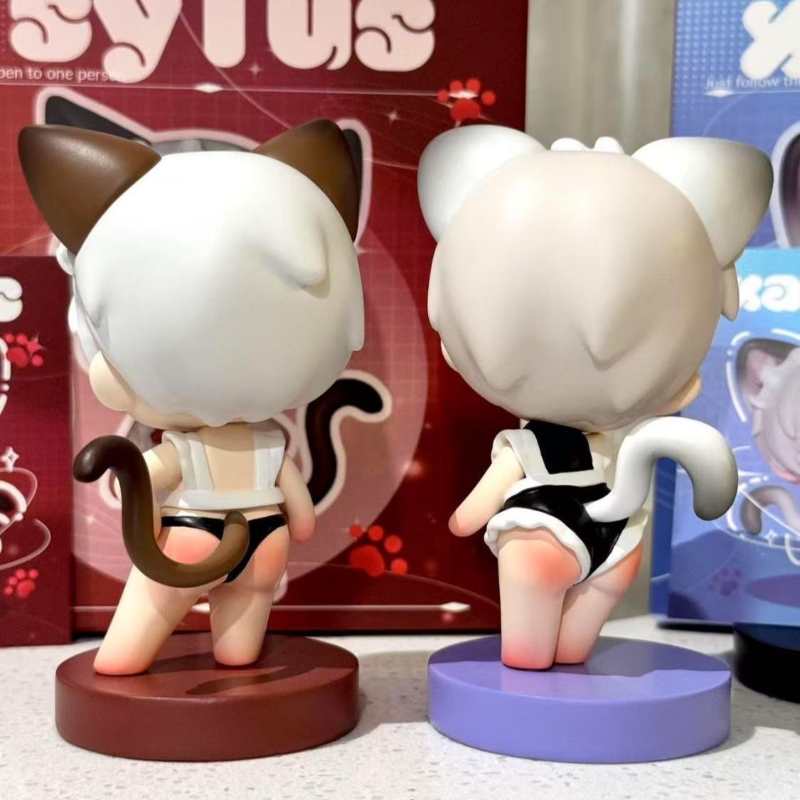 Love & Deep Space Sylus,Xavier,Zayn,Rafayel, Caleb Maid Outfit Figurines - Cute Desktop Decor