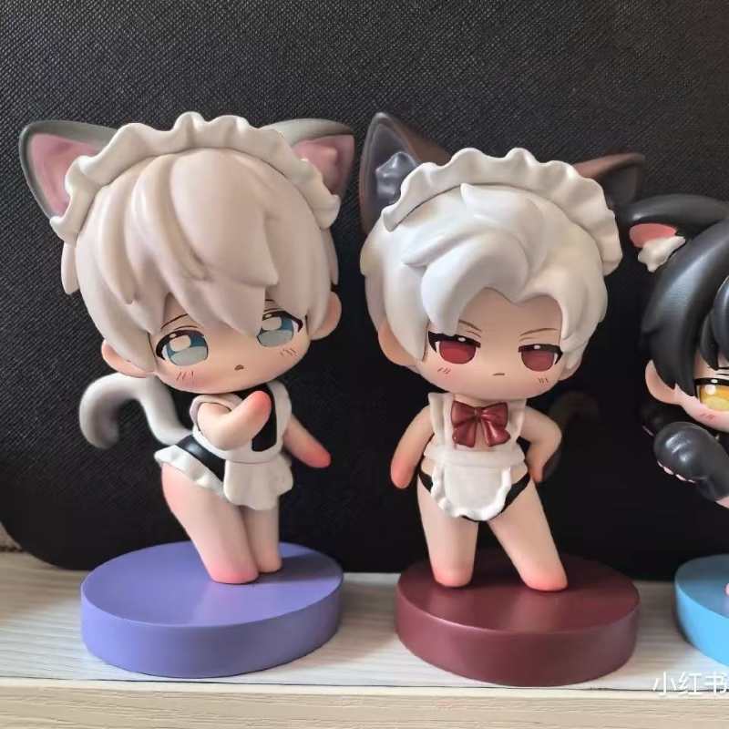Love & Deep Space Sylus,Xavier,Zayn,Rafayel, Caleb Maid Outfit Figurines - Cute Desktop Decor