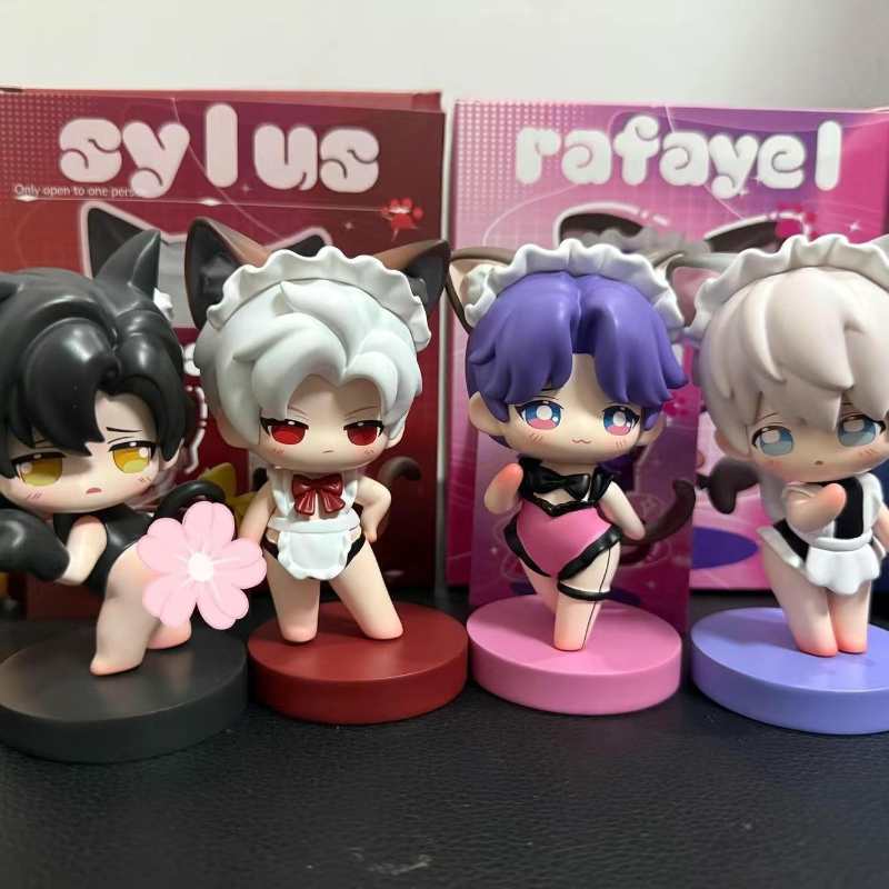 Love & Deep Space Sylus,Xavier,Zayn,Rafayel, Caleb Maid Outfit Figurines - Cute Desktop Decor