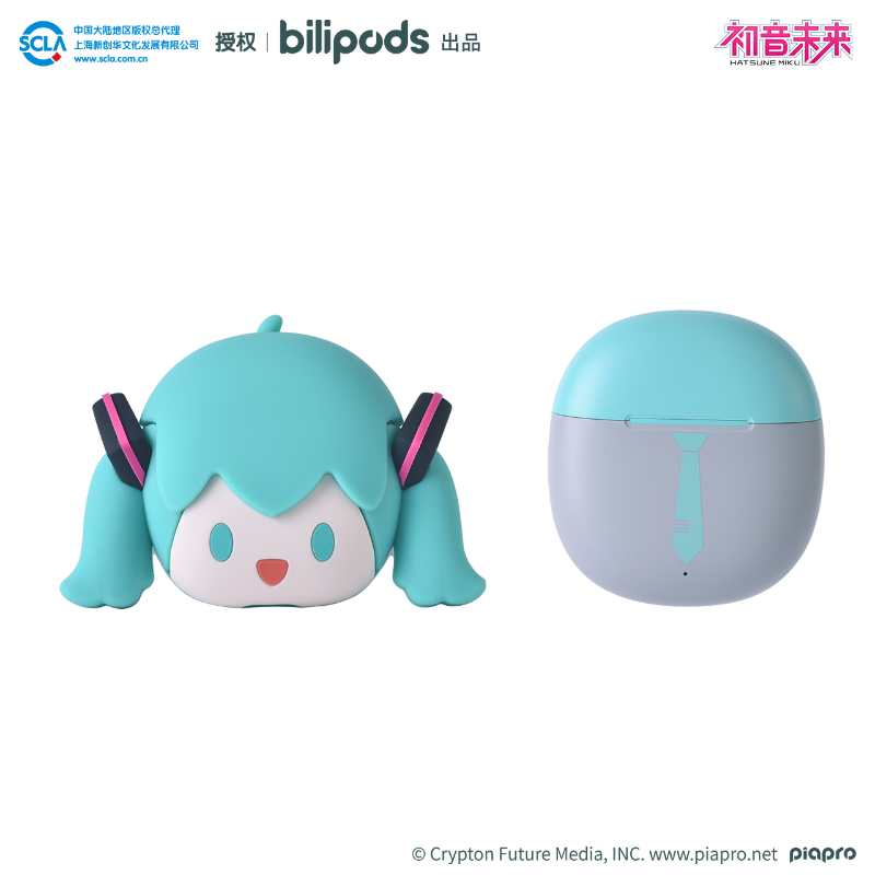 bilipods POPO Series Hatsune Miku True Wireless Bluetooth Earbuds | Cute and Stylish TWS Earphones