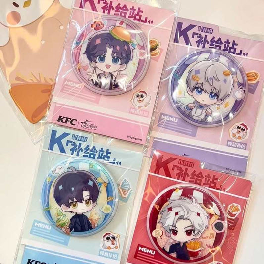 Official Pre-sale | Love and Deepspace x KFC Collab Badge – Sylus, Xavier, Zayan, Caleb & Rafayel