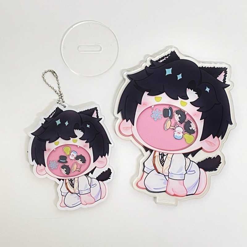 Love and Deepspace Shaker Keychain - Xavier, Zayn, Rafayel, and More Acrylic Character Keychains for Bags