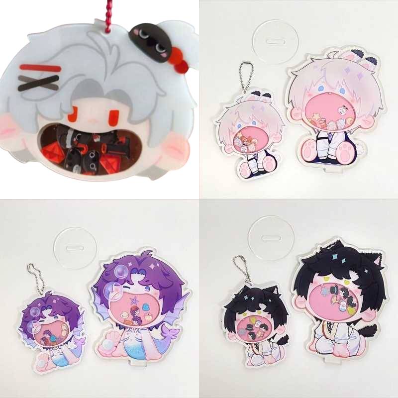 Love and Deepspace Shaker Keychain - Xavier, Zayn, Rafayel, and More Acrylic Character Keychains for Bags
