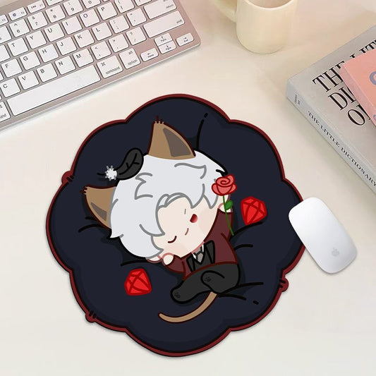 Love & Deep Space Cat-Themed Mouse Pad - Cute Kitty Design