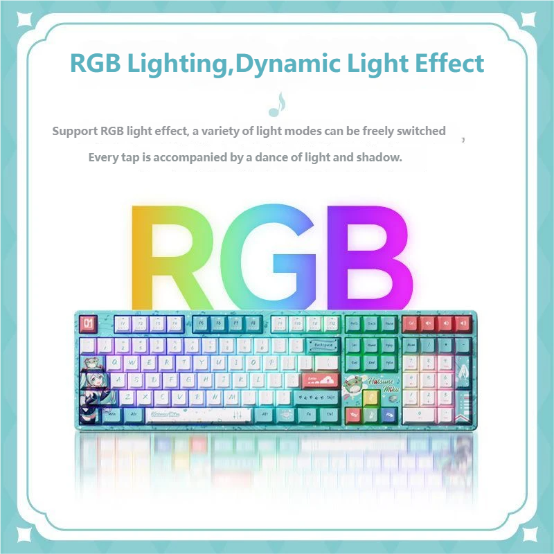 AKKO 5108B Plus Hatsune Miku Mechanical Keyboard – Wireless RGB Gaming & Office Keyboard for Girls | DeepSeek Compatible