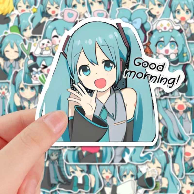 65pcs Cute Miku Hatsune Stickers – Waterproof DIY Laptop, Phone & Water Bottle Decals
