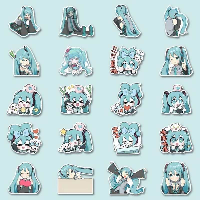 65pcs Cute Miku Hatsune Stickers – Waterproof DIY Laptop, Phone & Water Bottle Decals
