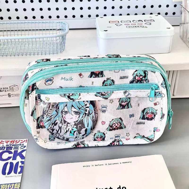 Miku Hatsune Pencil Case – Multifunctional Cute School Stationery Bag for Teens