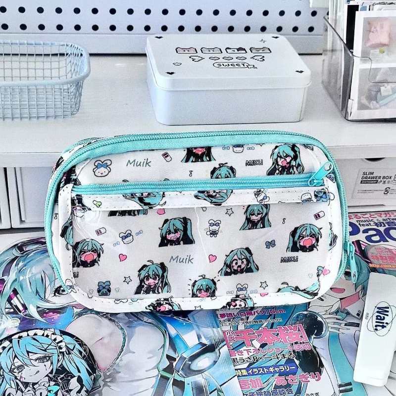 Miku Hatsune Pencil Case – Multifunctional Cute School Stationery Bag for Teens