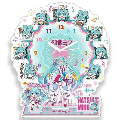 Hatsune Miku Acrylic Clock Stand – Anime Desktop Decor & Creative Gift