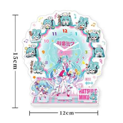 Hatsune Miku Acrylic Clock Stand – Anime Desktop Decor & Creative Gift