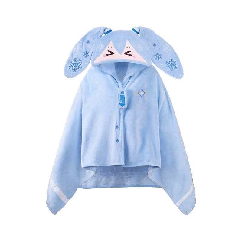 Hatsune Miku Anime Cloak Blanket – Cartoon Hooded Fleece Throw & Soft Plush Pillow