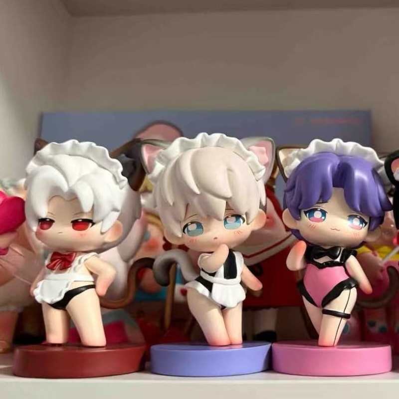 Love & Deep Space Sylus,Xavier,Zayn,Rafayel, Caleb Maid Outfit Figurines - Cute Desktop Decor