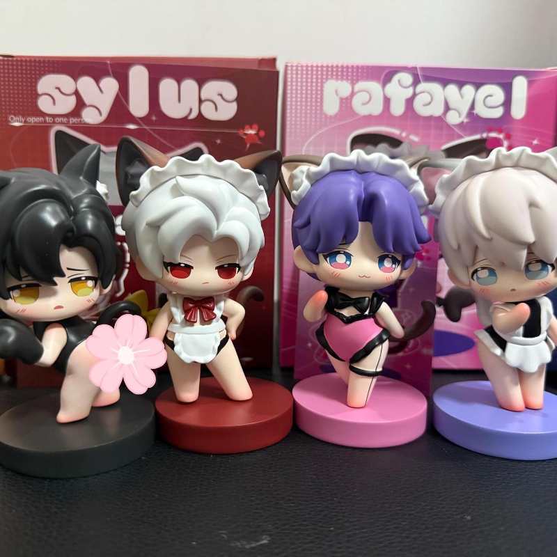 Love & Deep Space Sylus,Xavier,Zayn,Rafayel, Caleb Maid Outfit Figurines - Cute Desktop Decor