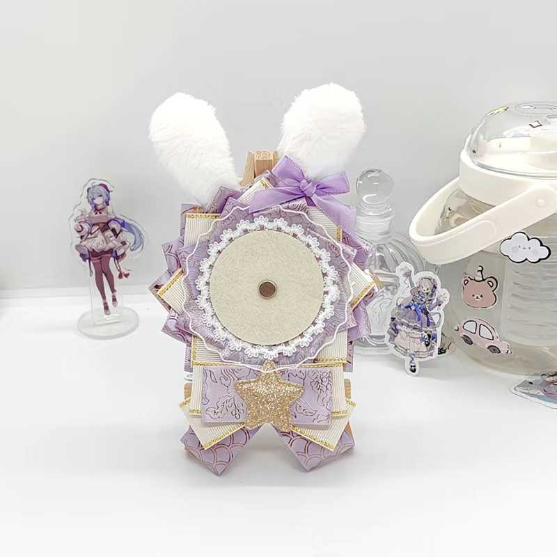 Love and Deepspace Xavier Bunny Plush Badge Holder with Bunny Ear Accessories – Small Capacity
