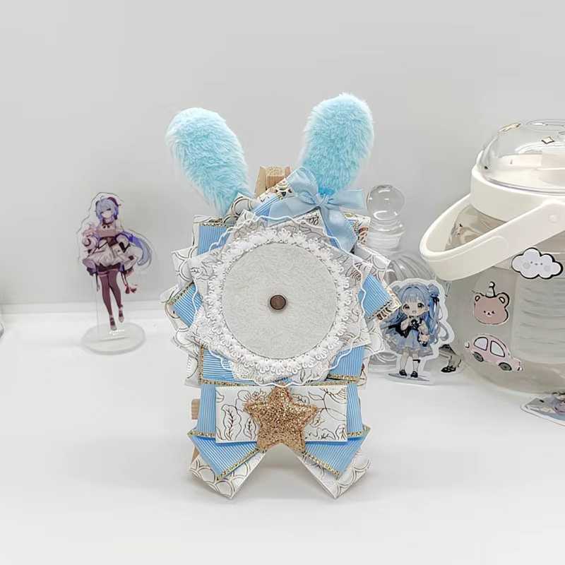 Love and Deepspace Xavier Bunny Plush Badge Holder with Bunny Ear Accessories – Small Capacity