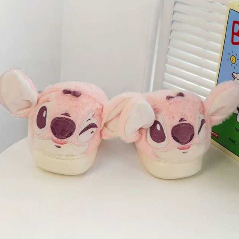 Cute Plush Stitch-Inspired Winter Slippers  – Soft, Warm, Lightweight Indoor House Shoes
