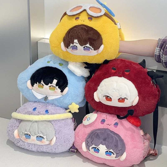 Love and Deepspace Hand Warmer Plush Bag 2-in-1 – Crossbody Shoulder Bag & Warm Hand Pillow | Xavier, Zayne, Rafayel, Sylus, Caleb Cute Plush Toy
