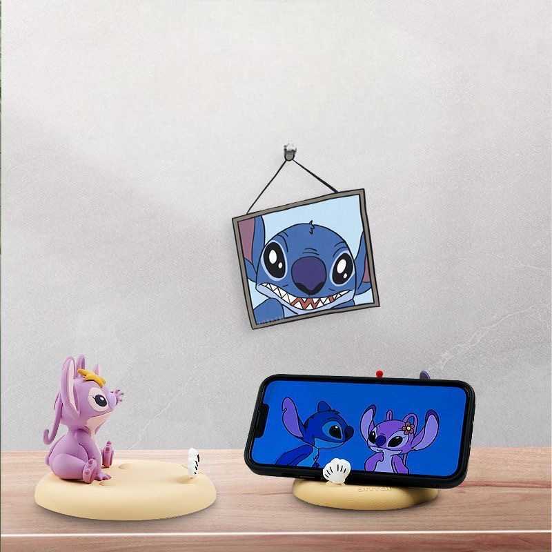 Cartoon Stitch Phone Stand – Cute Desktop Holder & Portable Gift Keychain