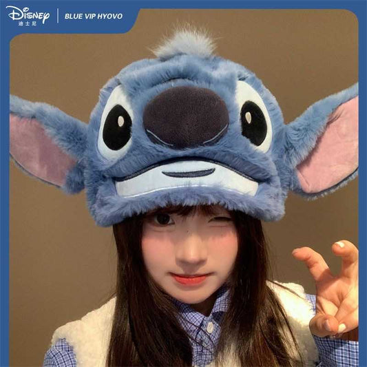 Cosplay Plush Stitch Hat – Cute Soft Stitch Ears Hat for Fans and Costume
