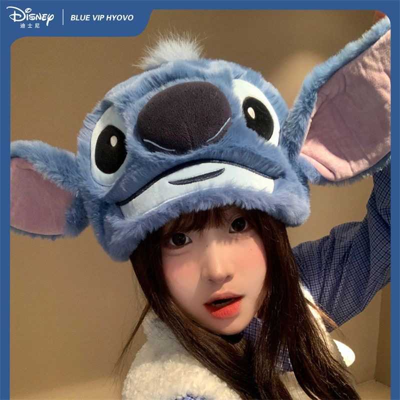 Cosplay Plush Stitch Hat – Cute Soft Stitch Ears Hat for Fans and Costume