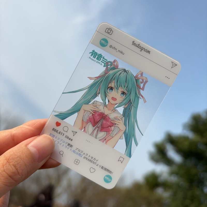 Hatsune Miku PVC Mukbang Card – 3-Inch Anime Transparent Postcard Gift for Students