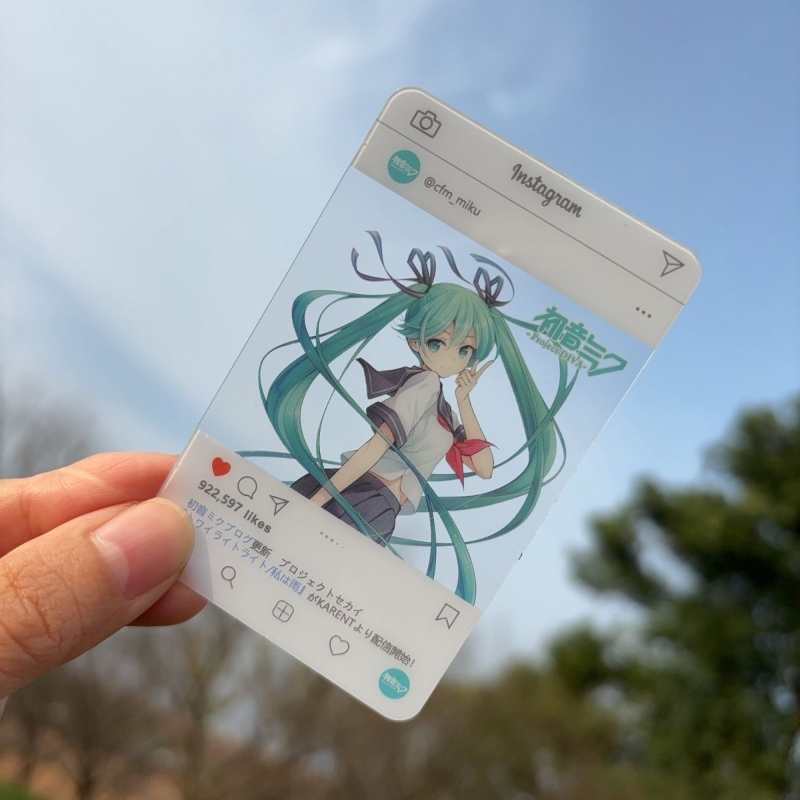 Hatsune Miku PVC Mukbang Card – 3-Inch Anime Transparent Postcard Gift for Students